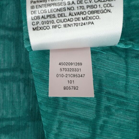 Chicos Top 0 Womens Small 4 Green Chiffon Blouse Snakeskin print Coastal Career - Picture 13 of 13